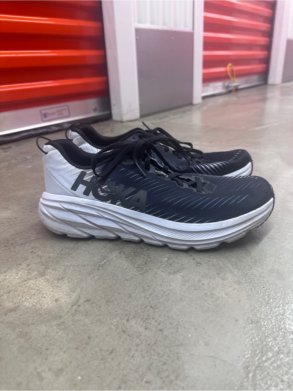 HOKA Women’s Rincon3  Black and White Cushioned Running Shoes
